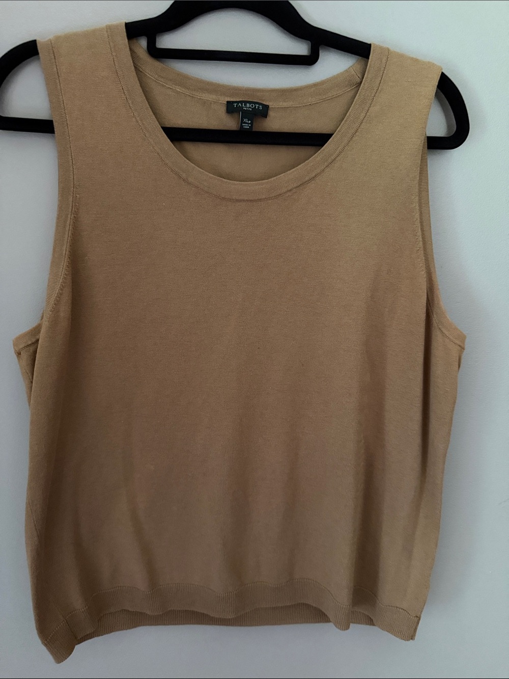Talbots Sleeveless Knit Tank Top in Camel